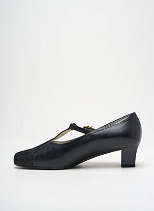 Pantofi cu toc țesătură satinată toc de 4 la 6 cm negru ALEXANDRIA femeie