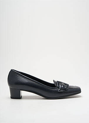 Mocasini material neted toc de 4 la 6 cm albastru ALEXANDRIA femeie