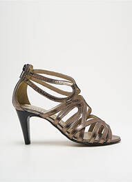 Sandale/pantofi decupați material neted toc de 7 la 9 cm maro J.METAYER femme
