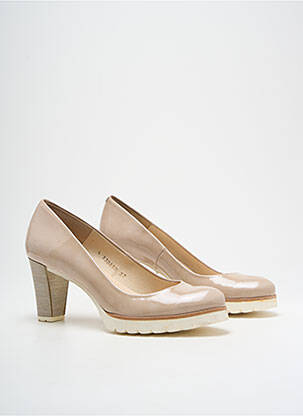 Pantofi cu toc material neted toc de 4 la 6 cm bej GADEA femeie