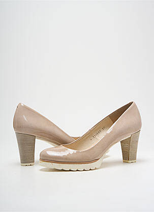Pantofi cu toc material neted toc de 4 la 6 cm bej GADEA femeie