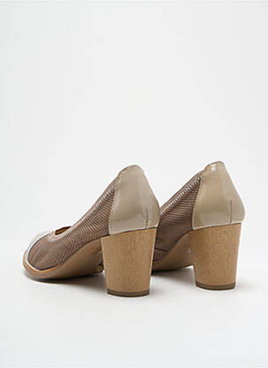 Pantofi cu toc material neted toc de 4 la 6 cm maro SWEET femeie