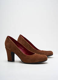 Pantofi cu toc nubuc toc de 7 la 9 cm maro PONS QUINTANA femme