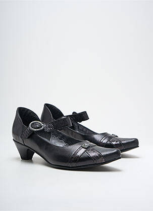 Pantofi cu toc țesătură satinată toc de 4 la 6 cm negru J.METAYER femeie