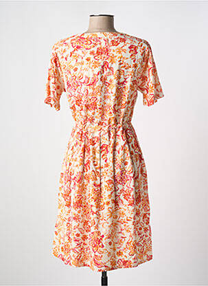 Rochie midi imprimeu floral mâneci scurte portocaliu CREAM femeie
