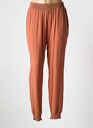 Pantalon drept țesătură poplin mărime normală maro CREAM femeie