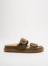 Mulete/saboți nubuc toc de 4 la 6 cm verde MINKA DESIGN femme