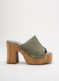 Mulete/saboți nubuc toc înalt de 10cm și mai mult verde MINKA DESIGN femme