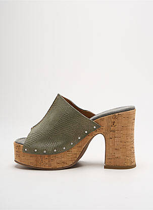 Mulete/saboți nubuc toc înalt de 10cm și mai mult verde MINKA DESIGN femeie