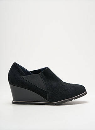 Mocasini nubuc toc de 4 la 6 cm negru SABRINAS femeie