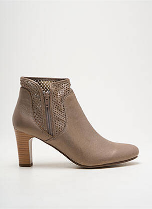 Botine/ghete material neted toc de 4 la 6 cm bej KARSTON femeie