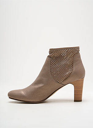 Botine/ghete material neted toc de 4 la 6 cm bej KARSTON femeie