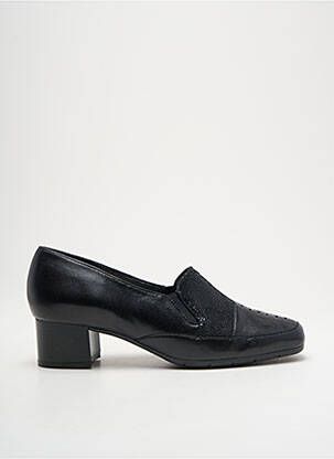 Mocasini țesătură satinată toc de 4 la 6 cm negru ARTIKA SOFT femeie
