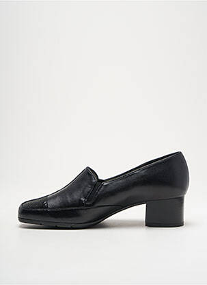 Mocasini țesătură satinată toc de 4 la 6 cm negru ARTIKA SOFT femeie