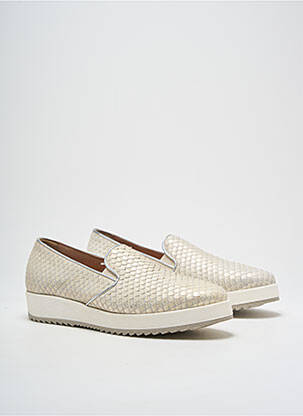Slip-on-uri țesătură satinată toc de 4 la 6 cm bej DONNA PIU femeie