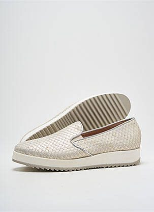 Slip-on-uri țesătură satinată toc de 4 la 6 cm bej DONNA PIU femeie