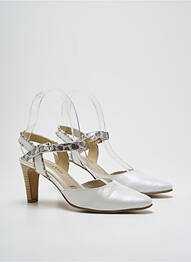 Pantofi cu toc țesătură satinată toc de 4 la 6 cm alb J.METAYER femme