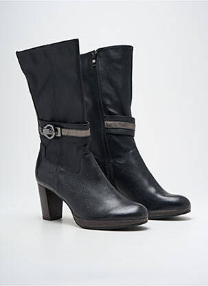 Botine/ghete material neted toc de 7 la 9 cm negru MADISON femeie