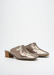 Mulete/saboți material neted toc de 4 la 6 cm maro SWEDI femme
