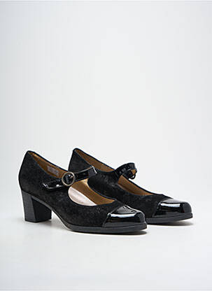 Pantofi cu toc nubuc toc de 4 la 6 cm negru PIESANTO femeie