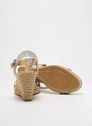 Espadrile țesătură satinată toc de 7 la 9 cm gri MAYBE femeie