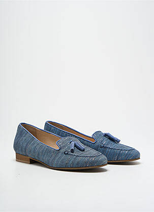 Mocasini țesătură satinată toc plat până la 3 cm albastru PINTO DI BLU femeie