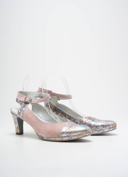 Pantofi cu toc roz UN TOUR EN VILLE femeie