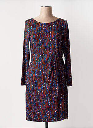 Rochie midi imprimeu fantezie mâneci lungi albastru SURKANA femeie