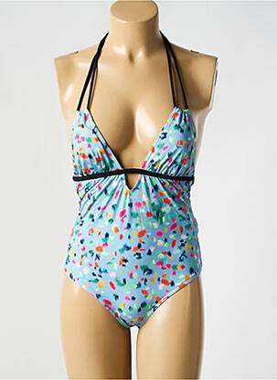 Costum de baie dintr-o singură piesă imprimeu fantezie top triunghiuri albastru BIKINI BAR femeie