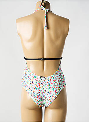 Costum de baie dintr-o singură piesă imprimeu fantezie top triunghiuri alb BIKINI BAR femeie