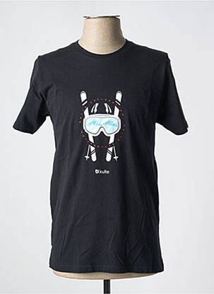 Tricou croială dreaptă mâneci scurte negru KULTE bărbat