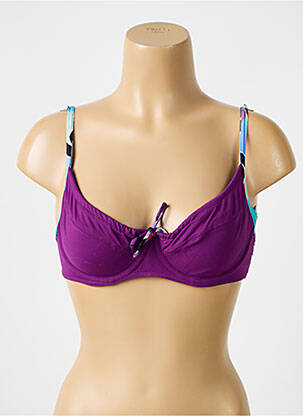Sutien de costum de baie elasticitate sutien balconet cu decolteu înalt violet BIKINI BAR femeie