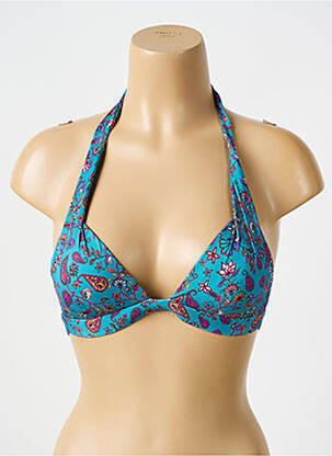 Sutien de costum de baie elasticitate top sutien push-up albastru BIKINI BAR femeie