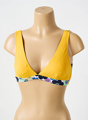 Sutien de costum de baie elasticitate sutien cupe întregi cu decolteu înalt galben BIKINI BAR femeie
