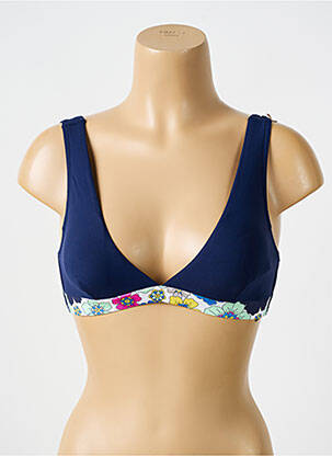 Sutien de costum de baie elasticitate sutien cupe întregi cu decolteu înalt albastru BIKINI BAR femeie