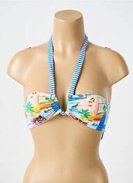 Sutien de costum de baie elasticitate top sutien modelat albastru BIKINI BAR femme
