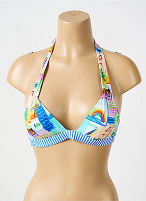 Sutien de costum de baie elasticitate top sutien push-up albastru BIKINI BAR femeie