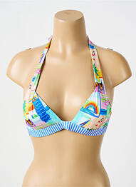 Sutien de costum de baie elasticitate top sutien push-up albastru BIKINI BAR femme