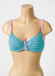 Sutien de costum de baie elasticitate sutien balconet cu decolteu înalt albastru BIKINI BAR femeie