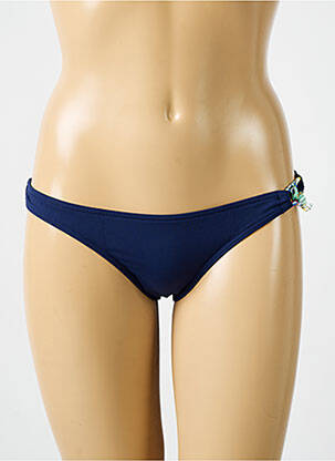 Chiloți de baie efect material satinat bikini albastru BIKINI BAR femeie