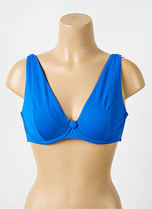 Sutien de costum de baie elasticitate sutien cupe întregi cu decolteu înalt albastru IODUS femeie