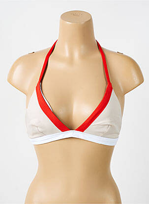 Sutien de costum de baie elasticitate top triunghiuri bej IODUS femeie