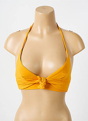 Sutien de costum de baie elasticitate top triunghiuri galben IODUS femeie