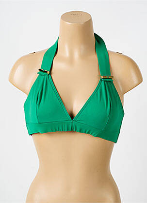 Sutien de costum de baie elasticitate top triunghiuri verde IODUS femeie