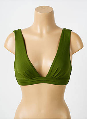 Sutien de costum de baie elasticitate top triunghiuri verde IODUS femeie