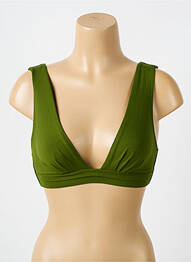 Sutien de costum de baie elasticitate top triunghiuri verde IODUS femeie