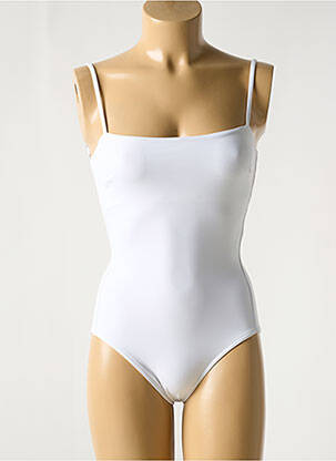Costum de baie dintr-o singură piesă efect material satinat alb IODUS femeie