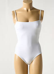 Costum de baie dintr-o singură piesă efect material satinat alb IODUS femme