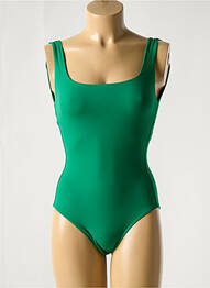 Costum de baie dintr-o singură piesă efect material satinat verde IODUS femme