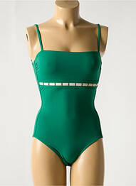 Costum de baie dintr-o singură piesă efect material satinat verde IODUS femme